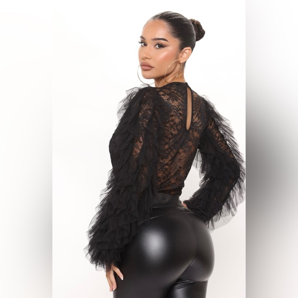 NWT- Fashion Nova- She's So Extra Bodysuit - Black - Picture 4 of 6